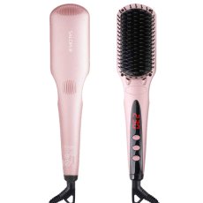 画像10: ヒートブラシ ストレート ヘアアイロン ブラシ ピンク SALOPUR サロピュール ストレートアイロン カール 2way マイナスイオン MCHヒーター搭載 温度ロック機能 (10)