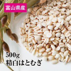 画像1: 【メール便送料無料】富山県産 精白はとむぎ ハトムギ 500g チャック付袋　 (1)