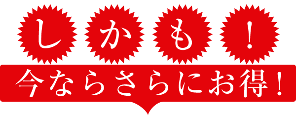 しかも！今ならさらにお得！